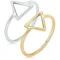 Elli Ring-Set Elli Ring Set Trend Dreieck Bi-Color 925 Silber vergoldet, Bi Color_Tri Color silberfarben 58