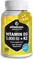 VITAMIN D3 K2 5000 I.E./100 µg hochdosiert Tabl. 180 St