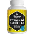 VITAMIN D3 K2 5000 I.E./100 μg hochdosiert Tabl. 180 St PZN 18662440