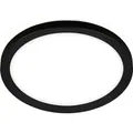 Slim LED Deckenleuchte Ø19 cm ? flach, 12W, 1400 lm, Neutralweiß, Backlight, Schwarz - Schwarz