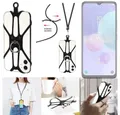 K-S-Trade Handyhülle für TCL 405, 3in1 Handykette Handyband Handykordel Halsband Smartphone-Ring