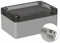 POLLIN, Polycarbonat Gehäuse, 120 x 80 x 55 mm, IP66, Lichtgrau, Glasklarer Deckel