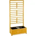 Relaxdays Rankgitter mit Pflanzkasten Holz Natur Sichtschutz 171 cm x 71 cm x 31,5 cm 5 kg