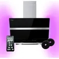KKT KOLBE HERMES6005SM  Dunstabzugshaube 60 cm 782 cbm/h WLAN RGBW-LED-Beleuchtung SensorTouch Bedienung Kopffreie Wandhaube Edelstahl schwarze... - Schwarz