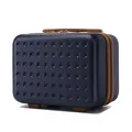 KONO Kosmetikkoffer Schminkkoffer Leicht Handgepäck Tragbar Beautycase Damen 100% ABS Make Up Koffer mit Handgriff und Reißverschluss Hartschalen 30 * 21 * 16cm Blau
