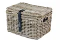 Basil Dax S Vorderradkorb Grau Rattan grobmaschig mit Deckel 37x27x24 cm Fahr...