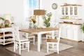 Esstisch Küchentisch Tisch inkl 2x Verlängerung, Pinie massiv weiß, Shabby Chic