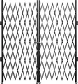 VEVOR Doppeltes Faltbares Sicherheitstor, 156 x 310 cm Falttürtor, Akkordeon-Sicherheitstor aus Stahl, Erweiterbares Sicherheitstor, 360° Rollendes Barrikadentor, Scherentor oder Tür mit Schlüsseln