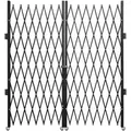 VEVOR Doppeltes Faltbares Sicherheitstor, 156 x 310 cm Falttürtor, Akkordeon-Sicherheitstor aus Stahl, Erweiterbares Sicherheitstor, 360° Rollendes