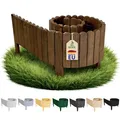 Floranica Rasenkante Holz Flexible Beeteinfassung 20 x 200 cm Dunkelbraun Rollborder Holzzaun Gartenzaun Palisade Rollzaun für Garten