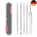Rnitle Mitesserentferner Komedonenquetscher Set,Edelstahl Akne Whiteheads