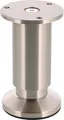 WAGNER Möbelfuß / Verstellfuß DESIGN - Ø 40/60 x 100-115 mm, Edelstahl-Optik, inkl. Anschraubplatte Ø 60 mm - 12037001