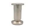 WAGNER design yourself Möbelfuß Möbelbein / Verstellfuß - DESIGN - Ø 40/60 x 100-120 mm, justierbar, Edelstahl-Optik nickel matt, inkl. Anschraubplatte Durchmesser Ø 60 mm