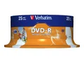 Verbatim DVD-R 4,7 GB, DVD-Rohlinge 16fach, 25 Stück