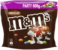 M&M’s Chocolate Großpackung Schokolade, Knackige Schokolinsen mit bunter Zuckerhülle als Süßigkeiten, Party-Mix, 1 x 800 g