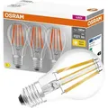OSRAM LED BASE Classic A100, klare Filament LED-Lampen aus Glas für E27 Sockel, Birnenform, Warmweiß (2700K), 1521 Lumen, Ersatz für herkömmlic...