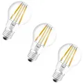 Osram LED Base Classic A 100 Filament, 11 W, 1521 lm, E27, warmweiß, klar, 3-er Pack
