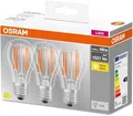 OSRAM LED Base Classic A100 E27 Filament klar 1521lm 2700K 100W Ersatz 3er Box