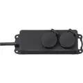 Outdoor-Steckdosenleiste IP44, 2-fach schwarz, 2 Meter