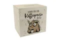 speecheese Spardose Eule Spardose aus Holz mit Spruch Spende für eine Kaffeepause