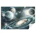 Wallarena Fototapete Kinderzimmer Jungen Mädchen Kosmos Galaxie Vlies Tapete Wandtapete, Glatt Vlies, Kinder, Planeten, Jugend, Tapete inklusive Kleister Vliestapete Motivtapete 3.12 m x 2.19 m