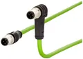 Metz Connect 142M1D19010 M12 Netzwerkkabel, Patchkabel CAT 5e SF/FTP 1.00m Grün PUR-Mantel, Säureb