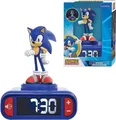 Lexibook, Sonic The Hedgehog, Sonic Nachtlicht-Wecker, Klänge und Melodien, Hintergrundbeleuchtetes LCD-Display, Leuchtend, Snooze, Blau, RL800SN