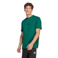Adidas Men's Essential Three Stripes Single Jersey Tee, Collegiate Green/Black, L