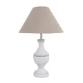 Grafelstein Tischlampe MARLA weiß beige aus Holz im Landhausstil shabby chic E27