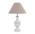 Grafelstein Tischleuchte Tischlampe MARLA weiß beige aus Holz im Landhausstil shabby chic E27