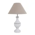 Tischlampe MARLA weiß beige H53,5cm aus Holz im Landhausstil shabby chic E27