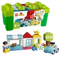LEGO DUPLO Brick Box - Educational Stacking Toys for 1+ Year Old Boys & Girls - incl. Colourful Number Bricks, a Car & 2 Figures, Plus Toy Storage - 10913