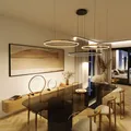 s.luce LED Ring Pendelleuchte rund Direkt Indirekt Hängelampe Wohnzimmerleuchte Schwarz 150cm Rund