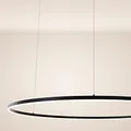 s.luce LED Ring Pendelleuchte rund Direkt oder Indirekt Hängelampe Wohnzimmerleuchte, Farbe:Schwarz, Größe:Ø 150cm