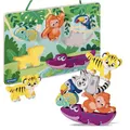 Ravensburger 4872 Play+ Magnetisches Holz-Fühl-Puzzle: Dschungel, Holzpuzzle ab 1 Jahr, 6 Puzzleteile mit stabilem Holzbrett, FSC, Magnetspielzeug