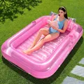 Aufblasbarer Sonnenliegepool 70x46 cm mit abnehmbarem Kissen Wasserpool für Erwa