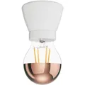 ledscom.de E27 Porzellan Lampen-Fassung MINZ, rund, weiß, inkl. E27 Lampe, 839lm, warmweiß
