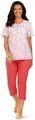 comtessa Schlafanzug Summer Whisper (Set, 2 tlg., 2-teilig) Damen Pyjama 2-teilig 7/8 Hose geknöpft Baumwolle große Größen