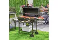 Outsunny Holzkohlegrill mit Deckel,Griffe, Thermometer, Räder, BBQ Smoker, Grillwagen, für BBQ Camping Terrasse Garten 114 x 65 x 95 cm