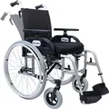 FabaCare Rollstuhl Barracuda mit verstellbarer Rückenneigung, Rückenlehne bis 30 Grad kippbar, Aluminium, Leichtgewichtrollstuhl, Belastbarkeit bis 120 kg, Sitzbreite 40 cm