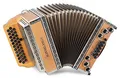 Alpenklang Pro Learn 23 Harmonika B-Es-As - 35 Knopftasten + 1 Zusatzton (3-reihig, 2-chörig) - X-Bass gekoppelt und 6 Helikon-Bässe - inklusive Koffer und Riemen - Buche