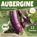 Little Plants BIO Aubergine Samen 12 Auberginensamen Violetta Lunga Gemüsesamen für Gemüsegarten Samenfest Gemüse Samen für Küche, Balkon und Garten