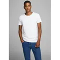 Jack & Jones T-Shirt JJEBASIC mit schmaler Passform für jeden Tag unifarben, modisch, schmal, Baumwollmischung, Rundhals weiß S (48)