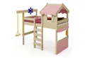 Wickey Kinderbett Hochbett aus Holz Crazy Gloomy – Robustes Abenteuerbett für Kinder (Etagenbett mit Kletterleiter für Kinder), Massivholz