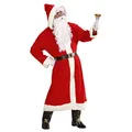 W WIDMANN MILANO Party Fashion 1544V - Weihnachtsmannkostüm, 6-teilig, Mantel mit Kapuze, Gürtel, Stiefelüberzieher, Perücke, Bart mit Schnurrbart und Augenbrauen, Nikolaus, Weihnachten