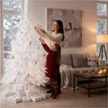 Weißer Weihnachtsbaum 180 cm künstlicher Tannenbaum 600 Spitzen