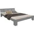 Homestyle4u Holzbett 180x200 mit Lattenrost in Grau 2039