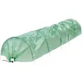 ECD Germany 1x Folientunnel Pflanztunnel 300x55x35cm Transparent/Grün 135 g/m²