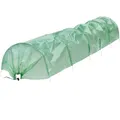 ECD Germany 1x Folientunnel Pflanztunnel 300x55x35 cm 3m Transparent/Grün PE-Gitterfolie 135 g/m² mit 6 Gewölbter Stahldraht Ø 2mm, Foliengewächshaus Gewächshaustunnel Gewächshaus Treibhaus Frühbeet