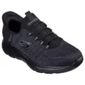 Skechers SUMMITS-KEY PACE Slip-On Sneaker Slipper, Freizeitschuh, Halbschuh in veganer Verarbeitung schwarz 48,5 EU